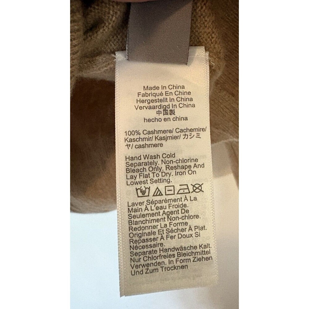 J Crew Camel Cashmere Classic Fit Crewneck Sweater Size Medium - Picture 6 of 8